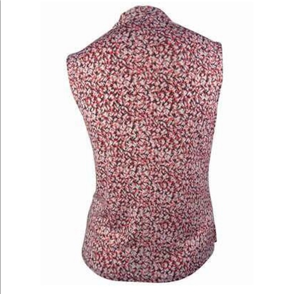 Le Suit Women's Sleeveless Ruched V-neck Blouse (PM, Watermelon Multi) - Picture 3 of 8